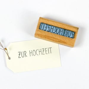 Stempel ZUR HOCHZEIT, Textstempel, Typostempel, Stempel Hochzeitseinladung, Stempel Einladung