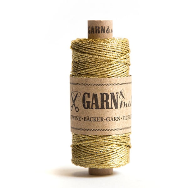 Bakers twine GOLD, twine for giftwrapping, gold Twine, Garn & mehr, twine for tassels, decorating, pocketfold, party favors