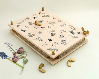 Geburtstagsgeschenk, Blumenpresse, handgemacht, Geschenke für Gärtner, Herbarium, Einschulung, Geschenk Waldorf, Geschenk Einschulung
