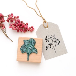 Stempel PFEFFERBEERE, Motivstempel Zweig mit Beeren für Weihnachtskarten & Geschenkanhänger, Weihnachtsstempel, Holzstempel