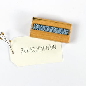 Stempel ZUR KOMMUNION, Textstempel, Typostempel, Stempel Einladung Kommunion