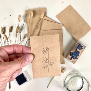 Rubber Stamp Columbine (aquilegia), floral stamp flower, botanical stamp, DIY motif stamp for crafting cards, paper & fabrics