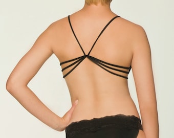 Black Sleepwear Lingerie- Strappy Sleep Bra