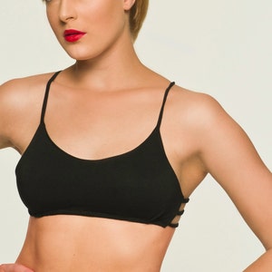 Black Sleepwear Lingerie Strappy Sleep Bra Black