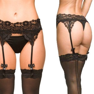 Black Lingerie- Lace Garter Belt