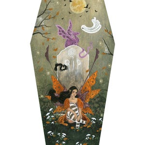 妖精アートの水彩画プリント - 気まぐれな暗い夜 ll - ファンタジー アート。ドラゴン アート。気まぐれな。イラスト。