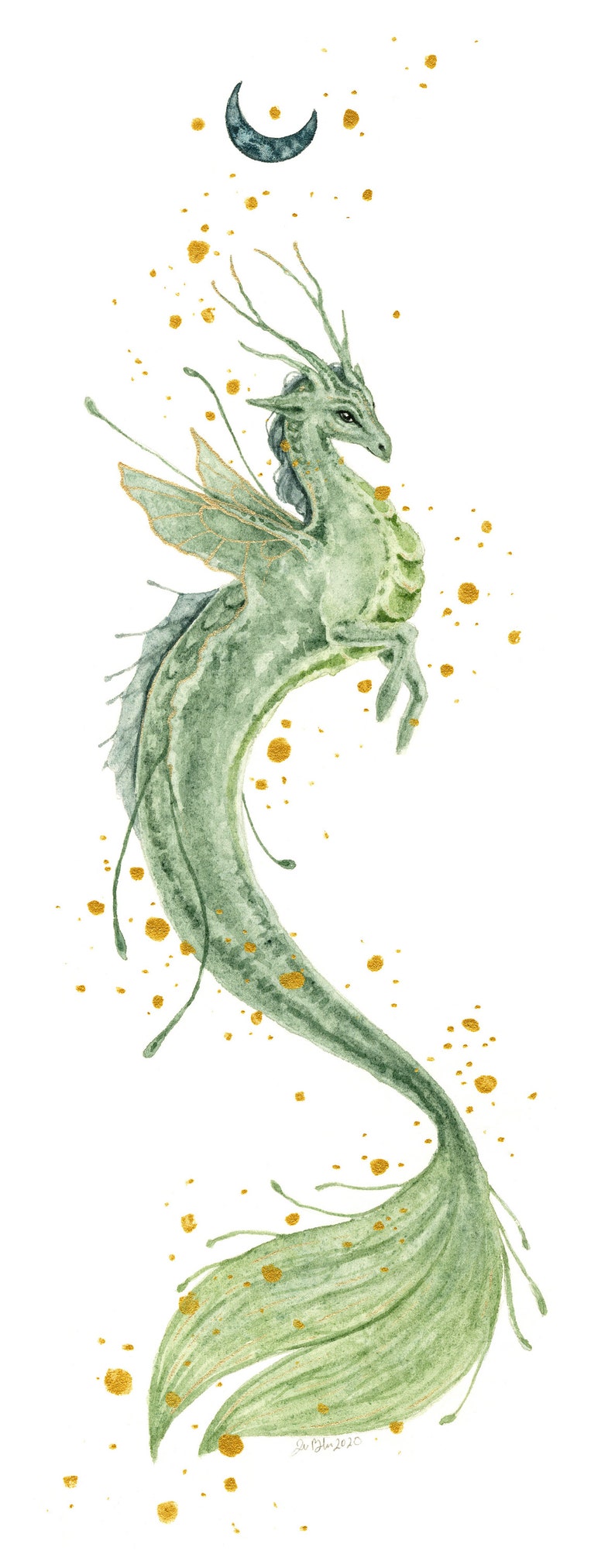 Dragon Art Print Merdragon Fantasy Art. Mythological. - Etsy
