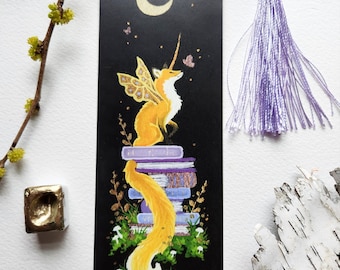 Fox Bookmark - fantasy art. fairy fox. woodland art.