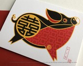 Chinese New Year Animals Illustrated Cards by stillwaterartstudio
