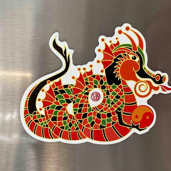 Dragon Magnet - 2024 New Year - Dragon Year - Vinyl Diecut Magnet - Kitchen Magnet - Office Magnet