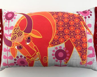 Red Ox Pillow - Birth Year Animal - Special Gift - Ox - Water Buffalo