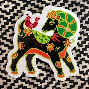 Gaot, Ram, Sheep Sticker - Chinese New Year - Vinyl Diecut Sticker