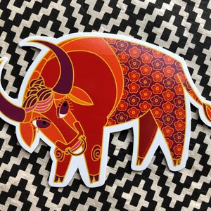RED Ox Year - Chinese Zodiac - Vinyl Diecut Sticker