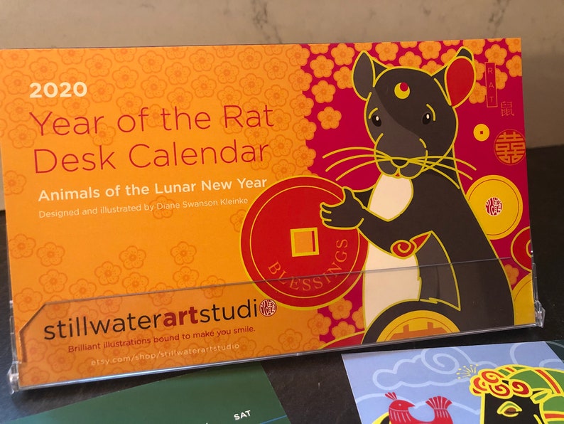 2020 Desk Calendar Animals of the Lunar New Year Chinese New | Etsy
