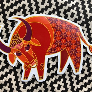 Ox Year - Red Ox - Chinese Zodiac - Vinyl Diecut Sticker