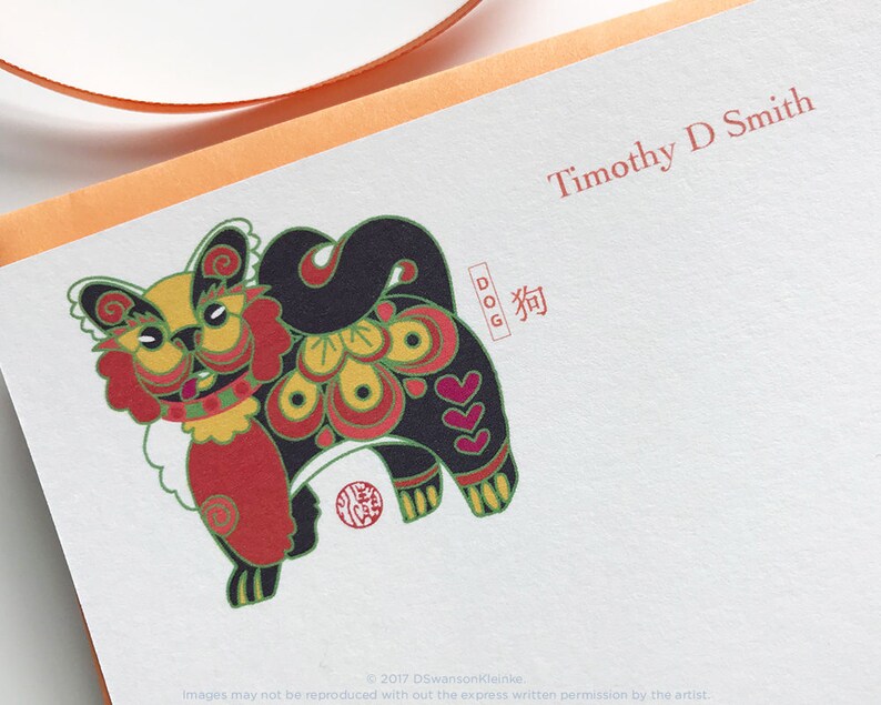 Personalized Note Cards Chinese New Year Lunar New Year Animals Paper Party Supplies Greeting Cards