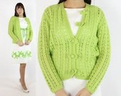 Vintage 60 39 s Lilly Pulitzer Cardigan Sweater 1960 39 s Medium M Lime Green Wool
