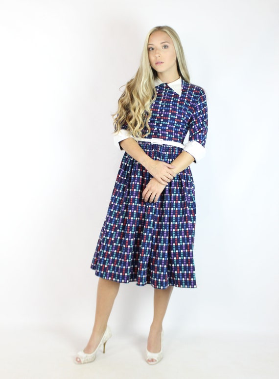 50's Polka Dot Dress Small S - image 2