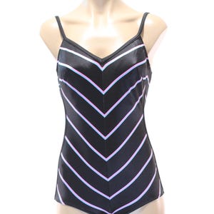 Vintage 80&#39;s Chevron Swimsuit Medium M