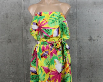 Tutina hawaiana senza spalline anni '80, taglia M