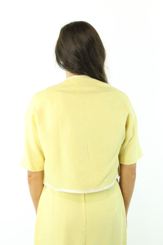 60s Yellow Dress Jacket Set Small S - image 6