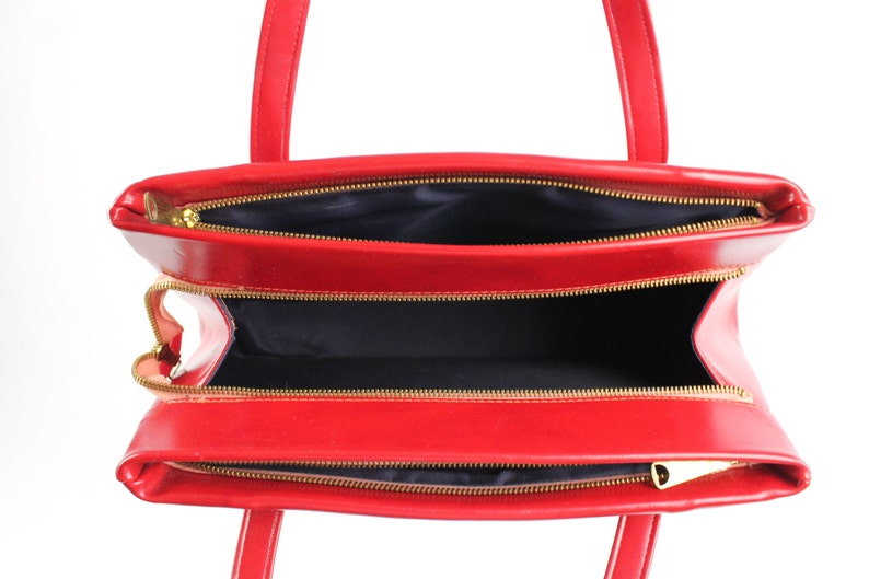 Red Vinyl Purse Handbag | Etsy