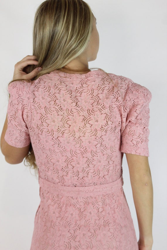 40s Rose Lace DressMedium M - image 7