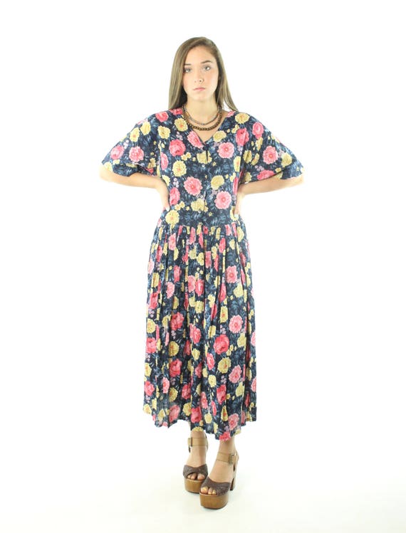 90's Floral Sundress Dress Large L - image 2