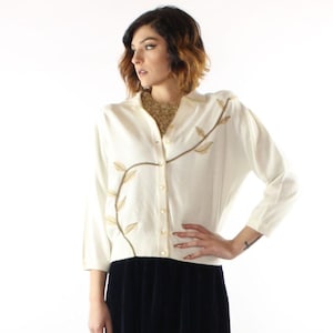 Ivory Cardigan Sweater Large L