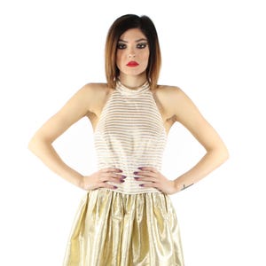 Vintage 90&#39;s Gold Halter Top  Medium M