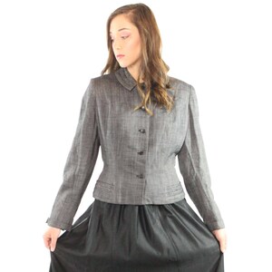 1950er Jahre Schwarz Weiße Jacke Vintage Medium M