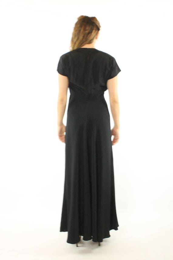 40's Black Cocktail Dress Medium M - image 5