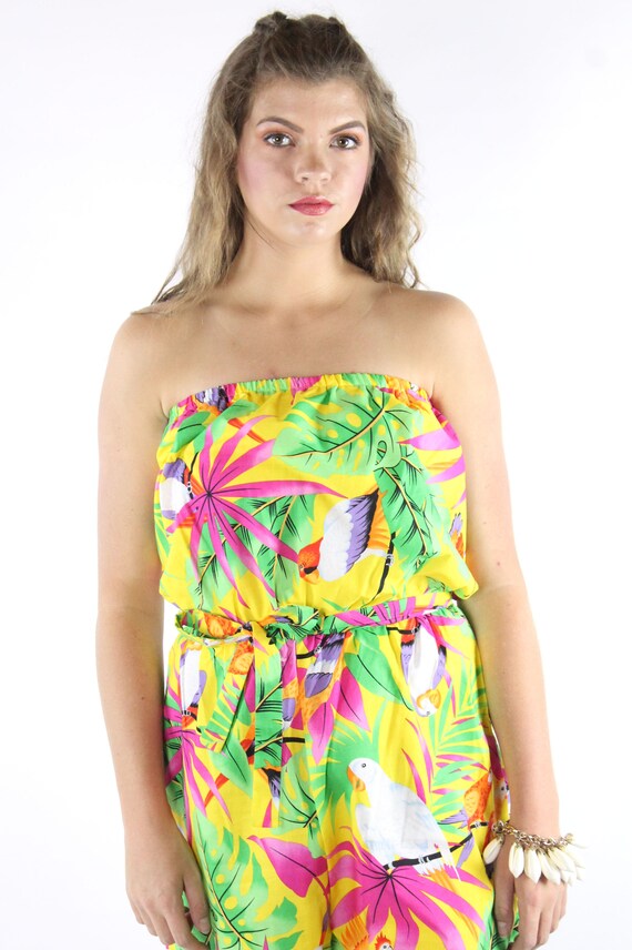 80's Hawaiian Shorts Romper Large L - image 3