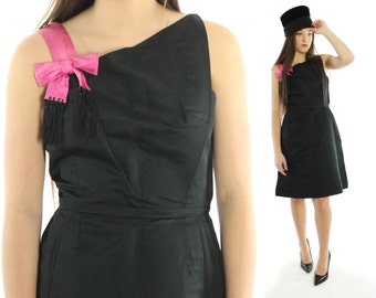 60's Black Party Dress Small S