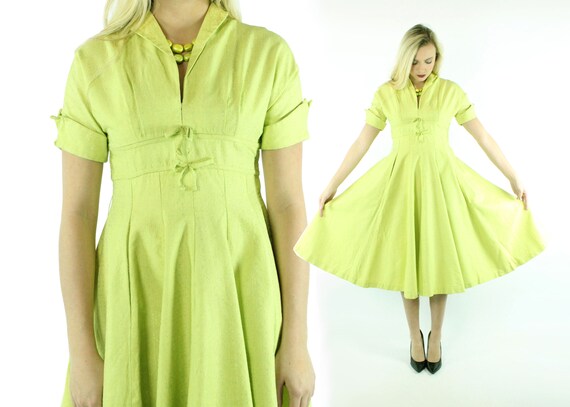chartreuse green dress
