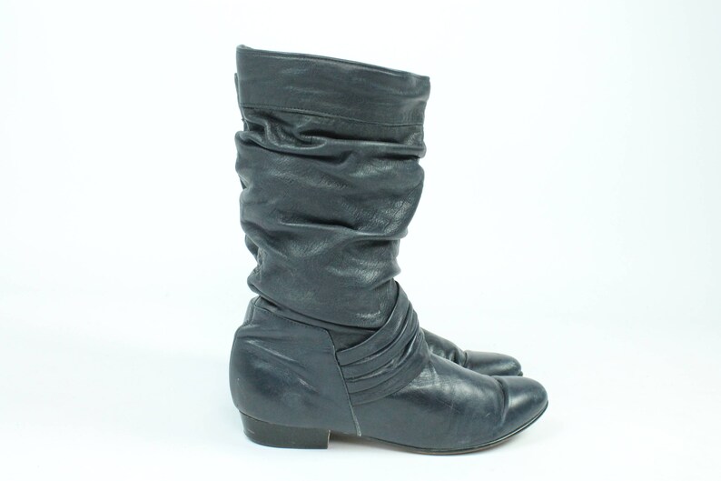 navy slouch boots