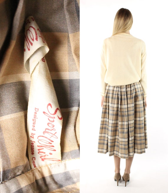 50's Plaid Pleated Skirt Medium M - image 5