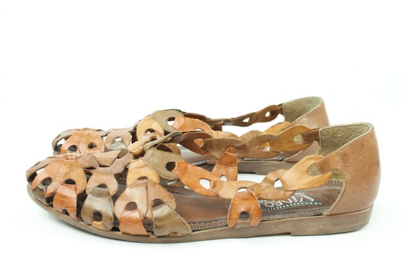 80's Leather Huarache Sandals Size 8 - image 2