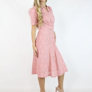 40s Rose Lace DressMedium M