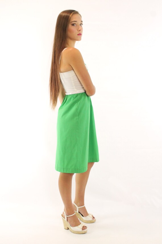 70's Green Sundress XXS X-Small - image 4