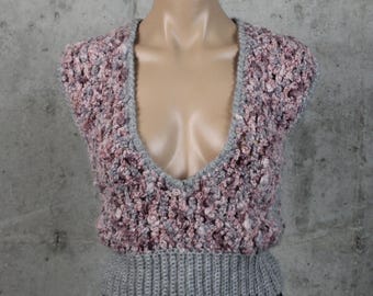 Vintage 80's Chunky Knit Sweater Vest Small S