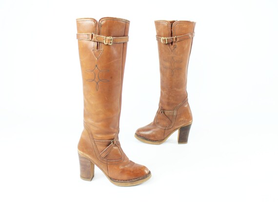 70s Brown Leather Boots Boots Vintage 1970s Women'