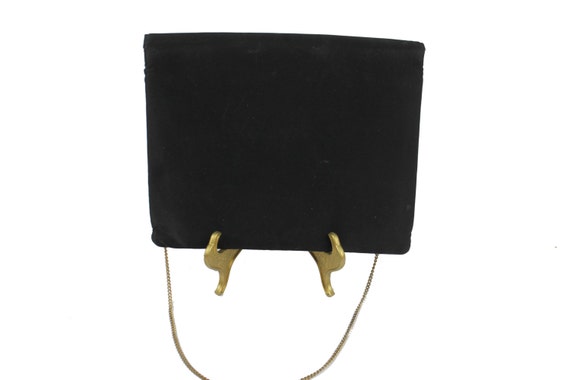 60's Black Envelope Purse Owl Closure - image 5