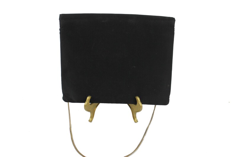 60's Black Envelope Purse Owl Closure image 5