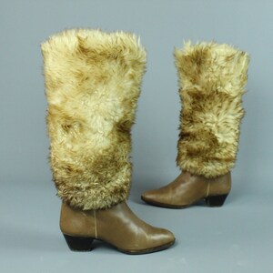 80&#39;s Brown Leather Boots 7 1/2 M