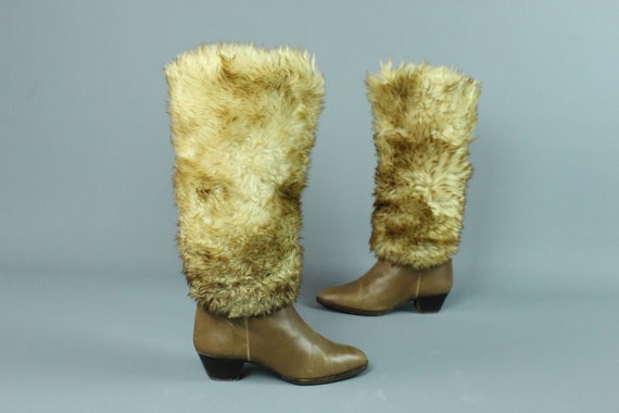 80's Brown Leather Boots 7 1/2 M