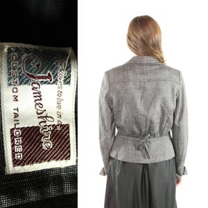 1950's Black White Jacket Vintage Medium M image 5