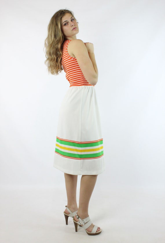 Vintage 70's NOS Striped Dress Medium M - image 4
