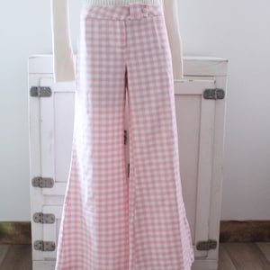 70&#39;s Checked Bell Bottoms Pants Large