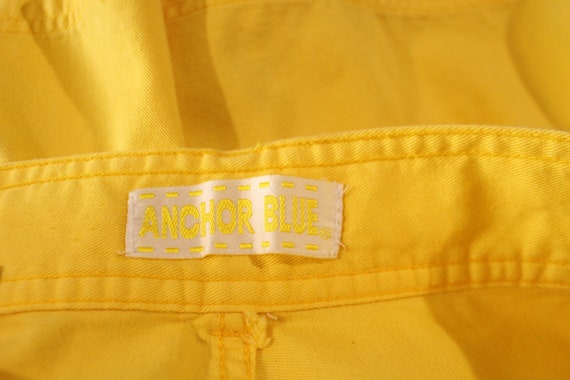 Vintage 90's Bright Yellow Pleated Shorts 1990's … - image 7